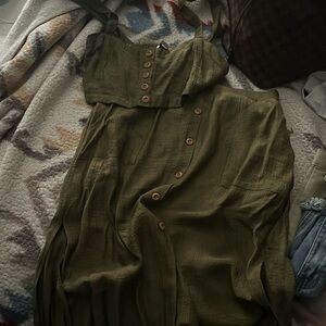 Brand new skirt set linen material